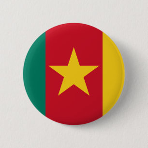 Badge Rond 5 Cm Drapeau du Cameroun