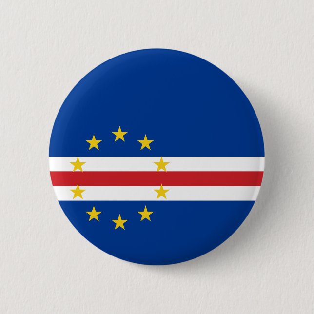 Badge Rond 5 Cm Drapeau du cap Verde - Cape Verdean Pin Button (Devant)