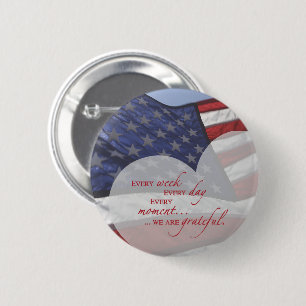Badge Rond 5 Cm Drapeau du coeur patriotique, appréciation militai
