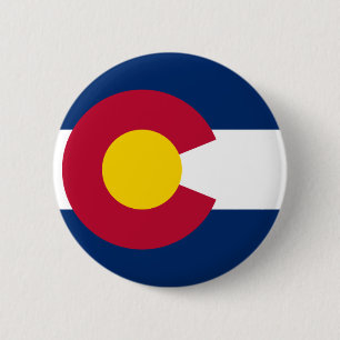 Badge Rond 5 Cm Drapeau du Colorado