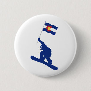Badge Rond 5 Cm Drapeau du Colorado