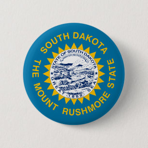 Badge Rond 5 Cm Drapeau du Dakota du Sud