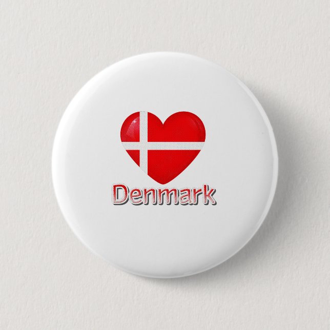 Badge Rond 5 Cm Drapeau du Danemark (Devant)