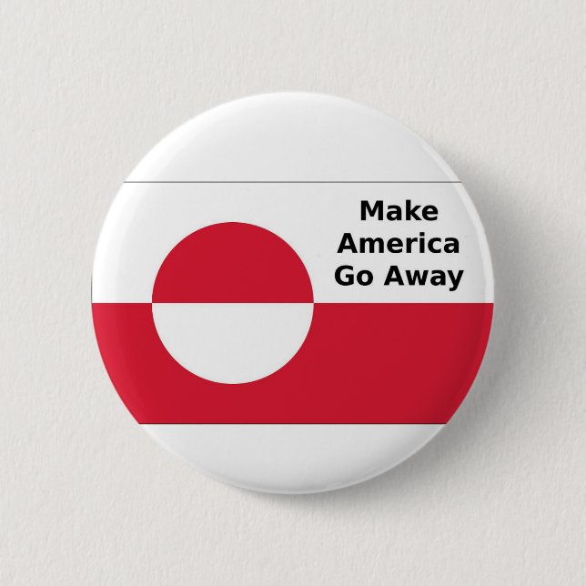 Badge Rond 5 Cm Drapeau du Groenland - Faites disparaître l'Amériq (Devant)