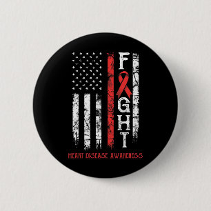 Badge Rond 5 Cm Drapeau du guerrier des maladies cardiaques