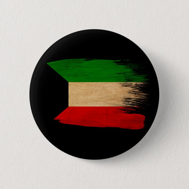 Badge Rond 5 Cm Drapeau du Kowéit (Devant)