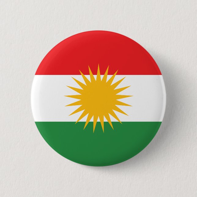 Badge Rond 5 Cm Drapeau du Kurdistan (Devant)