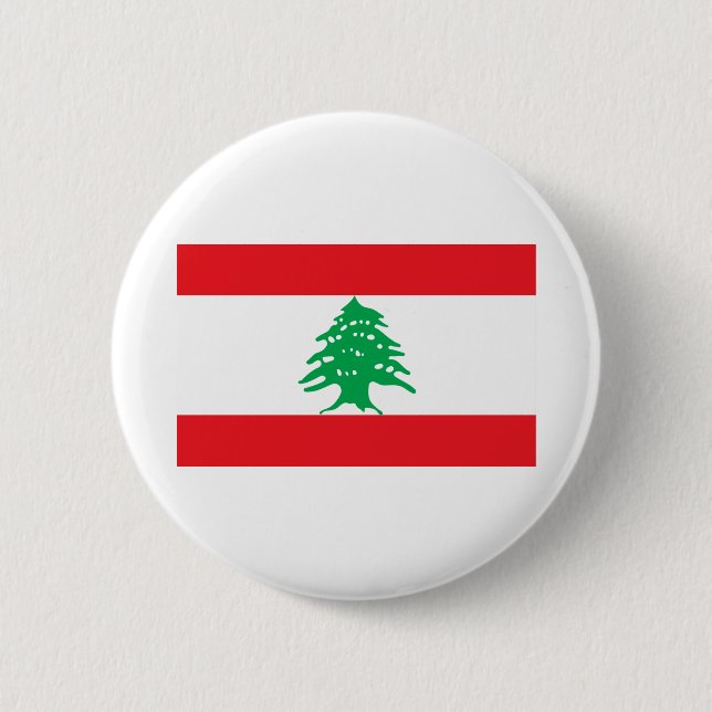 Badge Rond 5 Cm Drapeau du Liban (Devant)