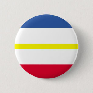 Badge Rond 5 Cm Drapeau du Mecklembourg-Bouton Poméranie occidenta