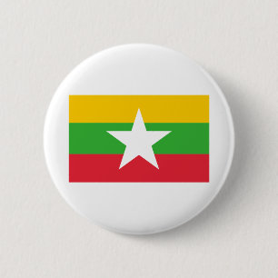 Badge Rond 5 Cm Drapeau du Myanmar
