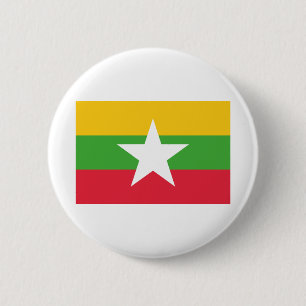 Badge Rond 5 Cm Drapeau du Myanmar