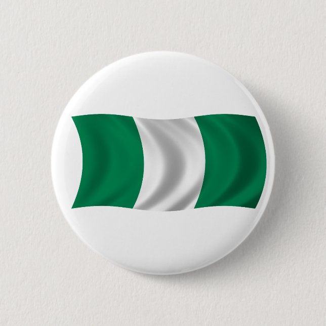 Badge Rond 5 Cm Drapeau du Nigéria (Devant)