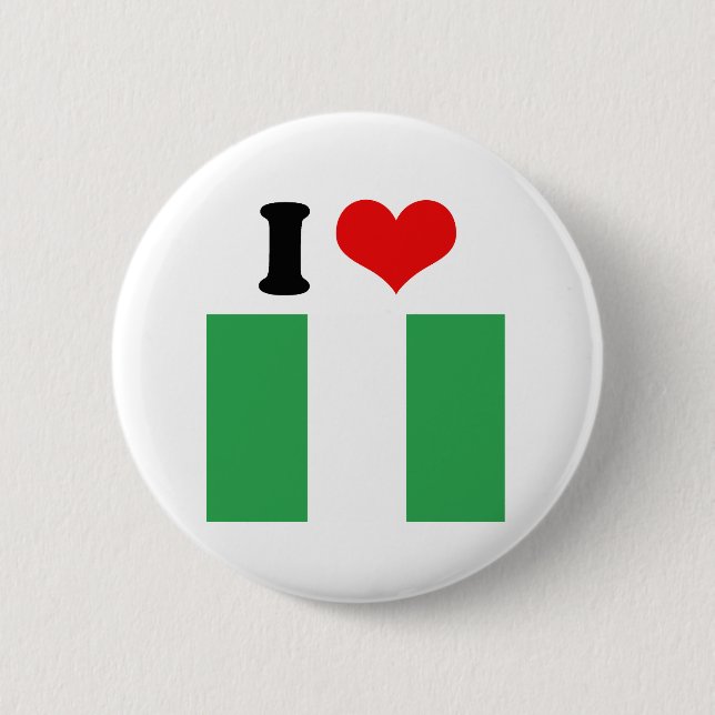 Badge Rond 5 Cm Drapeau du Nigéria (Devant)