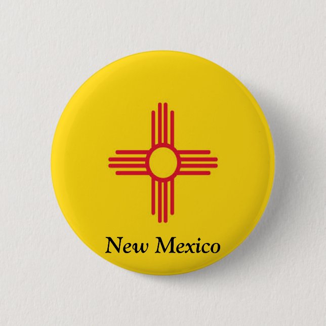 Badge Rond 5 Cm Drapeau du Nouveau Mexique (Devant)