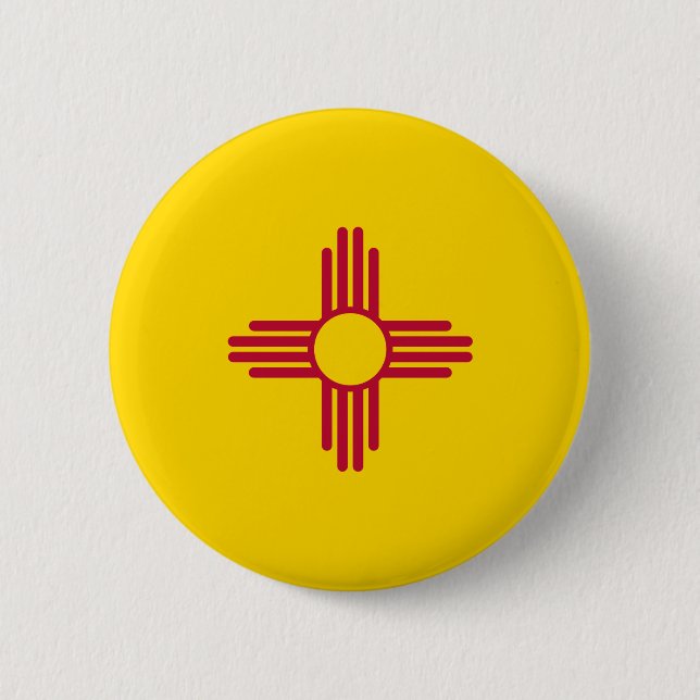 Badge Rond 5 Cm Drapeau du Nouveau-Mexique (Devant)