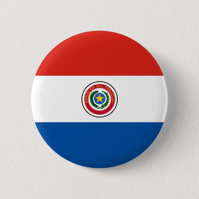 Badge Rond 5 Cm Drapeau du Paraguay (Devant)