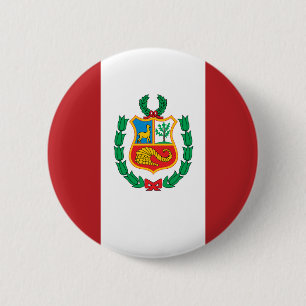 Badge Rond 5 Cm Drapeau du Pérou