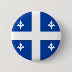Badge Rond 5 Cm Drapeau du Québec
