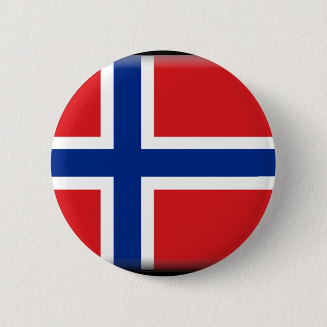 Badge Rond 5 Cm Drapeau du Svalbard (Norvège) (Devant)