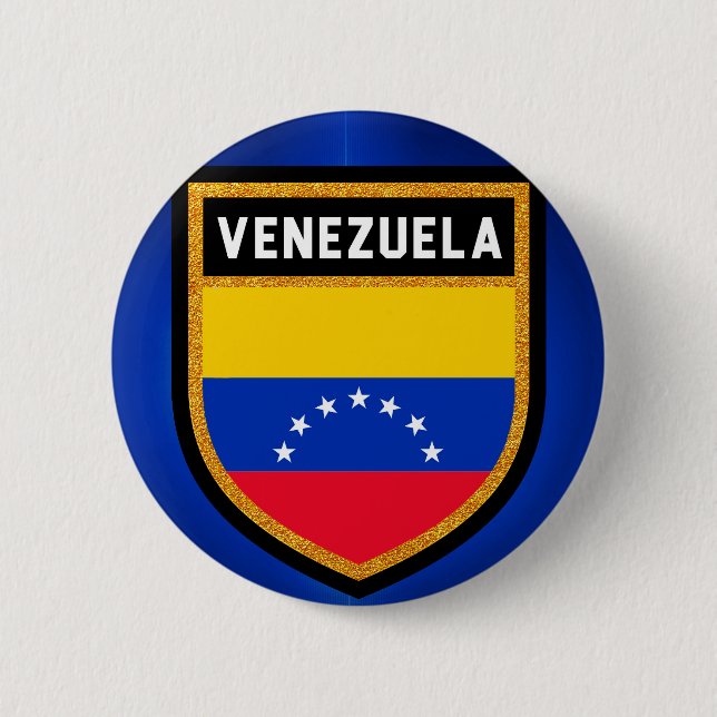Badge Rond 5 Cm Drapeau du Venezuela (Devant)