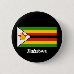 Badge Rond 5 Cm Drapeau du Zimbabwe