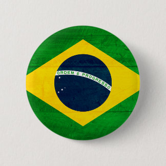 Badge Rond 5 Cm Drapeau en bois du Brésil