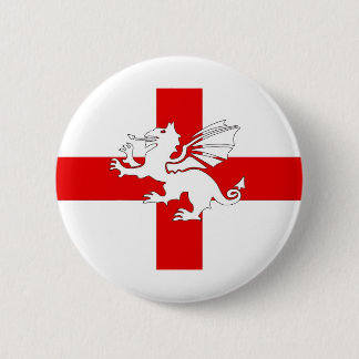 Badge Rond 5 Cm Drapeau et dragon de l'Angleterre