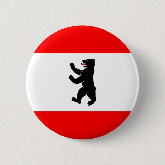 Badge Rond 5 Cm Drapeau Flagge Fahne Berlin Allemagne (Devant)