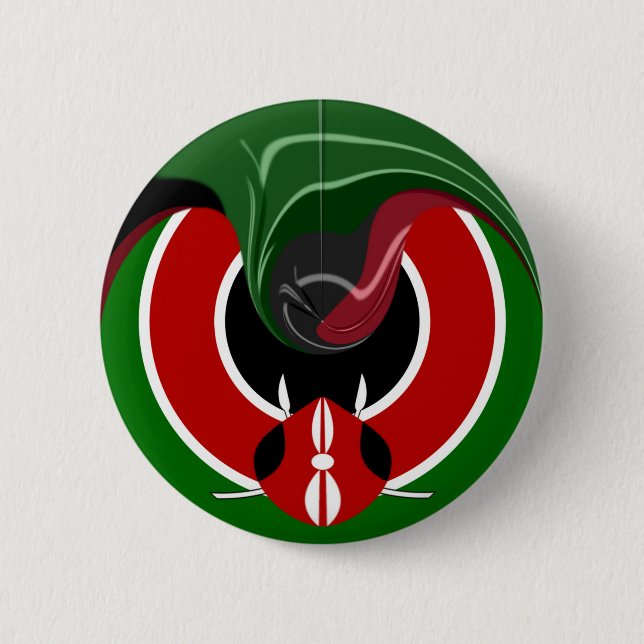 Badge Rond 5 Cm Drapeau Fluide Kenya Hakuna Matata (Devant)