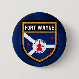 Badge Rond 5 Cm Drapeau Fort Wayne