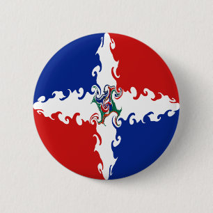 Badge Rond 5 Cm Drapeau Gnarly de la République Dominicaine
