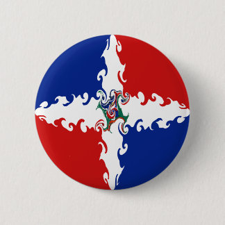 Badge Rond 5 Cm Drapeau Gnarly de la République Dominicaine