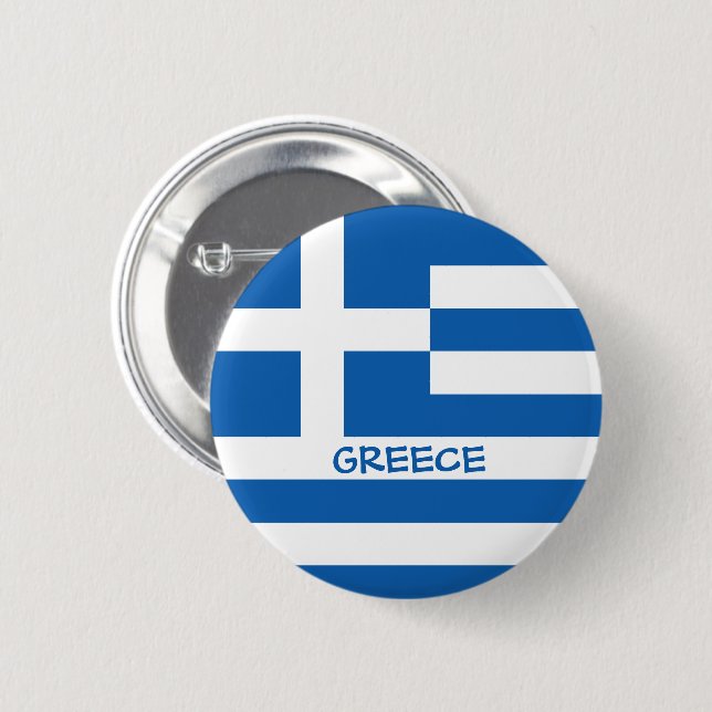 Badge Rond 5 Cm Drapeau grec (Devant & derrière)