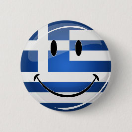 Badge Rond 5 Cm Drapeau grec souriant