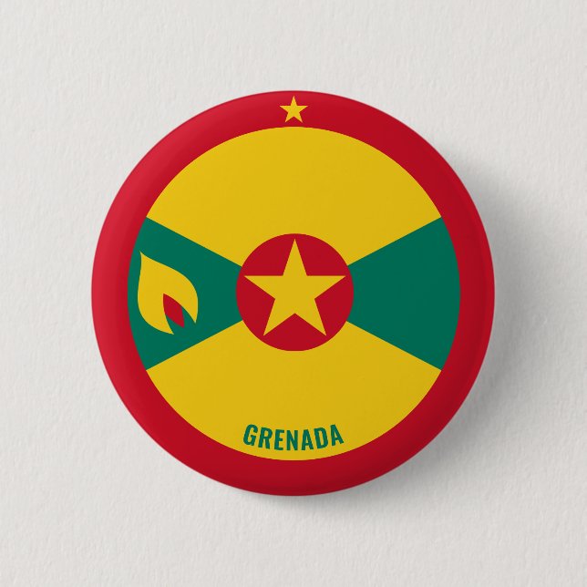 Badge Rond 5 Cm Drapeau Grenade Bouton patriotique de charme (Devant)