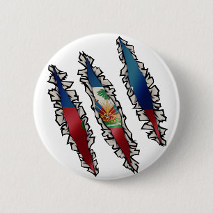 Badge Rond 5 Cm Drapeau haïtien   Haïti sous les pieds