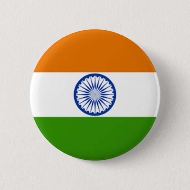 Badge Rond 5 Cm Drapeau indien (Devant)