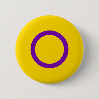 Badge Rond 5 Cm Drapeau intersexe Fierté jaune pourpre