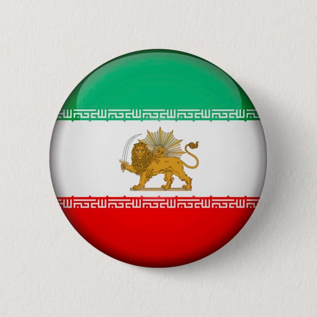 Badge Rond 5 Cm Drapeau Iran (Devant)