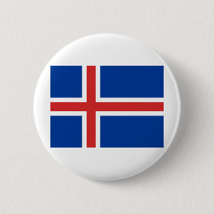 Badge Rond 5 Cm Drapeau islandais