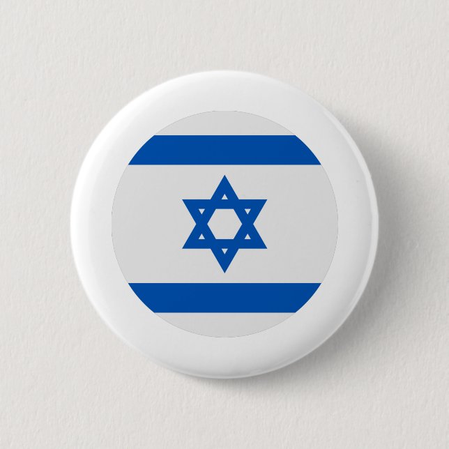 Badge Rond 5 Cm Drapeau Israël (Devant)