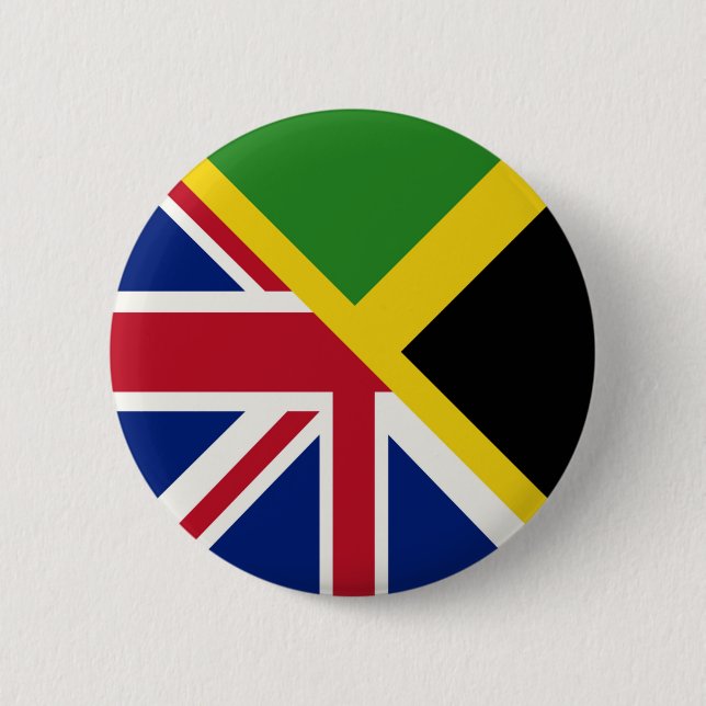 Badge Rond 5 Cm Drapeau jamaïcain | Drapeau de la moitié Jamaïque  (Devant)