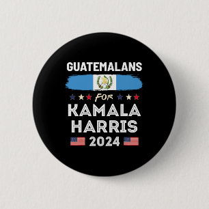 Badge Rond 5 Cm Drapeau Kamala Harris 2024 Guatemala