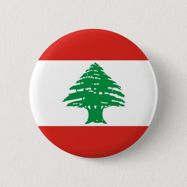 Badge Rond 5 Cm Drapeau libanais (Devant)