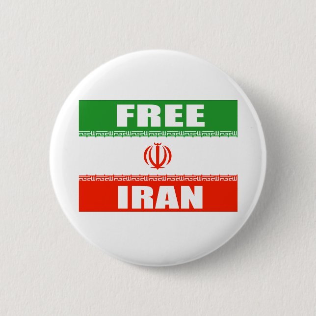 Badge Rond 5 Cm Drapeau LIBRE de l'IRAN (Devant)