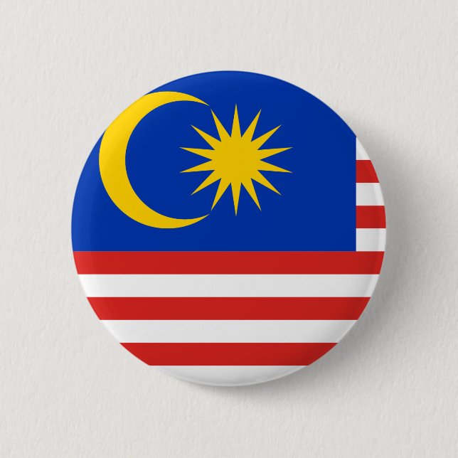 Badge Rond 5 Cm Drapeau malaisien (Devant)