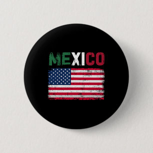 Badge Rond 5 Cm Drapeau mexicain américain Drapeau mexicain