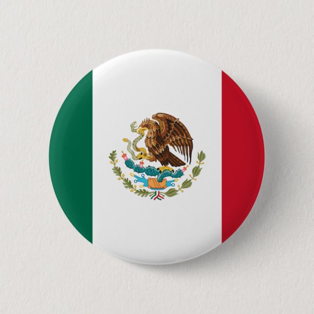 Badge Rond 5 Cm Drapeau mexicain de Bandera de México (Devant)