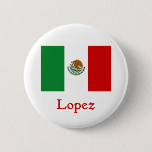 Badge Rond 5 Cm Drapeau mexicain de Lopez