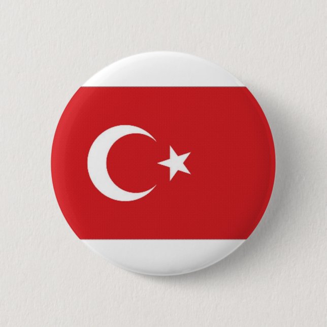 Badge Rond 5 Cm Drapeau national de la Turquie (Devant)